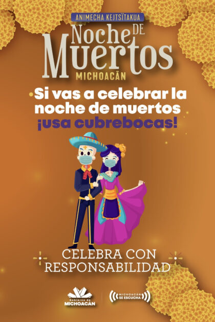 Con estrictas medidas sanitarias, la celebración de la Noche de Muertos en Michoacán