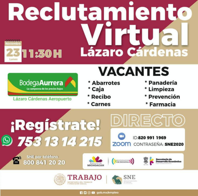 Esta semana, eventos a favor del empleo en Lázaro Cárdenas, Yurécuaro y Uruapan