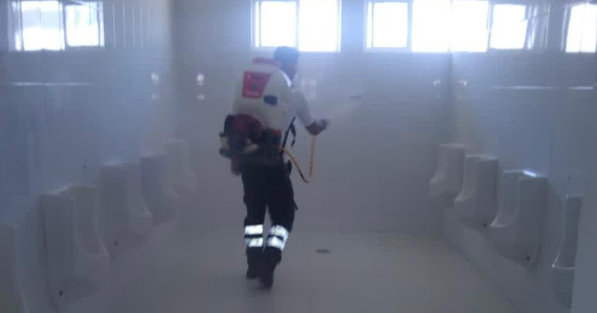 Continúan labores de sanitización en cuarteles de la Policía Michoacán: SSP     (Fotonota)