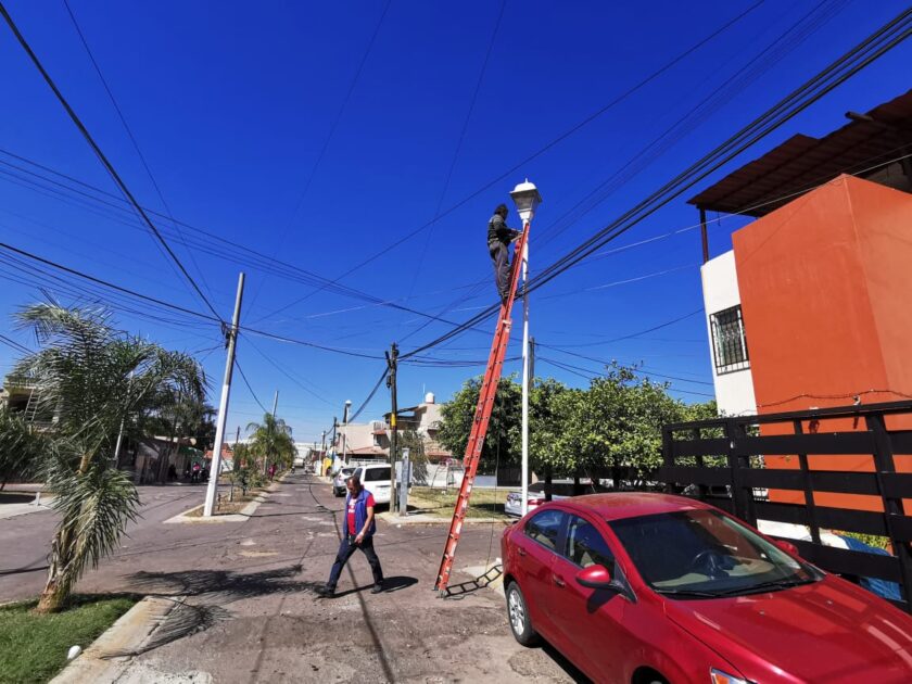 Brindan mantenimiento a alumbrado público en Zamora