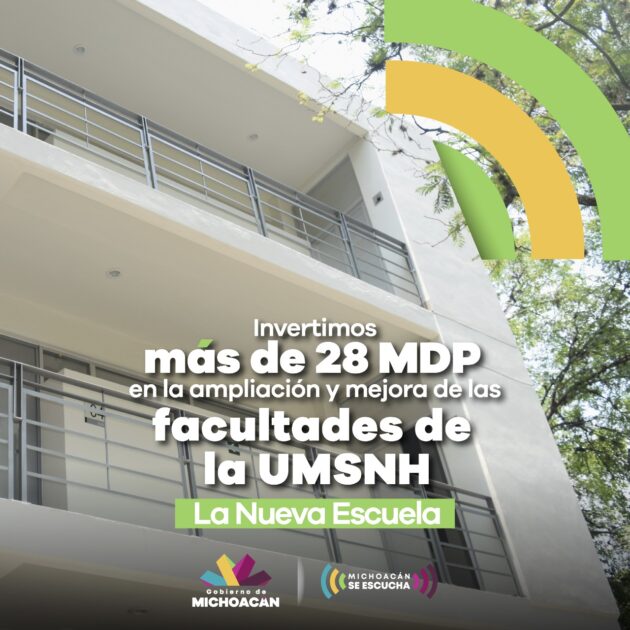 Fortalece Gobierno del Estado infraestructura en las Facultades de Derecho, Enfermería y Salud Pública de la UMSNH
