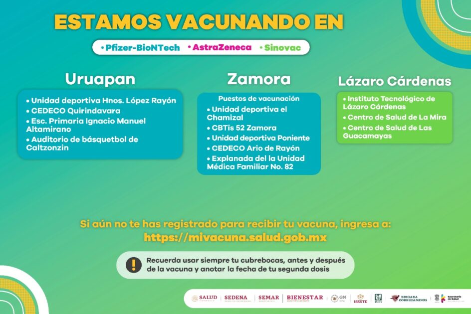 En Michoacán, más de 100 mil adultos mayores vacunados contra COVID-19