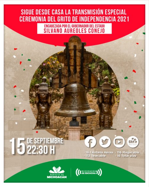 Encabezará Gobernador Grito virtual por la Independencia de México