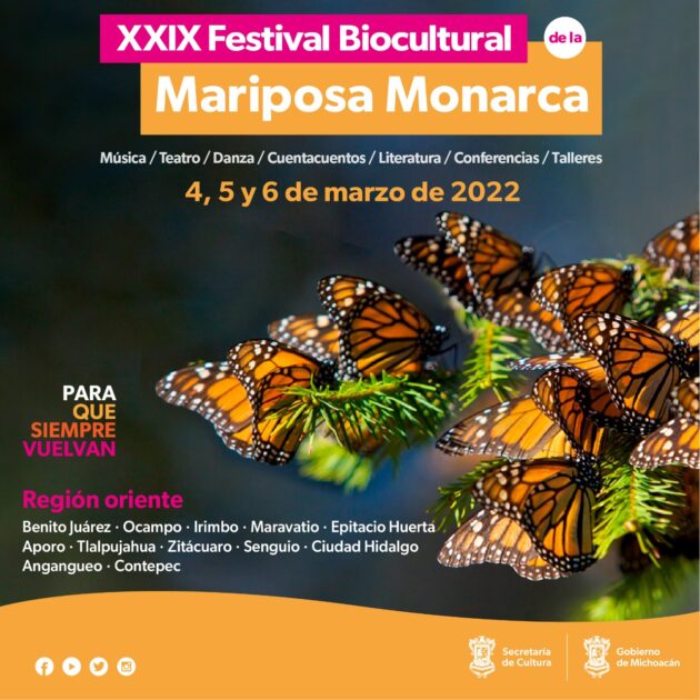 Disfruta de las actividades artísticas y culturales del XXIX Festival Biocultural de la Mariposa Monarca