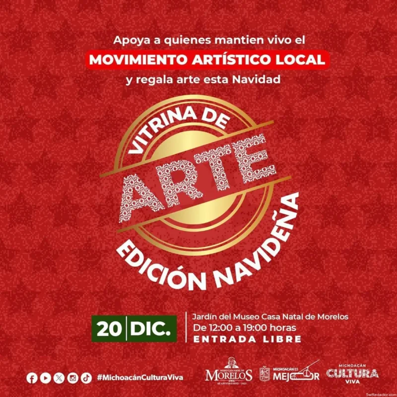 Artístico local Navidad, movimiento cultural, arte navideño, cultura viva Morelos, evento navideño música y arte.