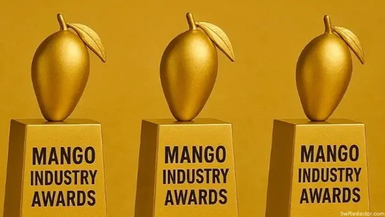 Mango dorado en premio de la industria, símbolo de excelencia y reconocimiento en el sector.